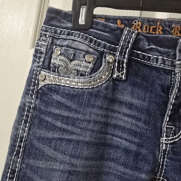 Rock Revival Sherry Bootcut B4 Low Rise Stretch Embellished Jeans, Size 27. - Picture 5 of 16